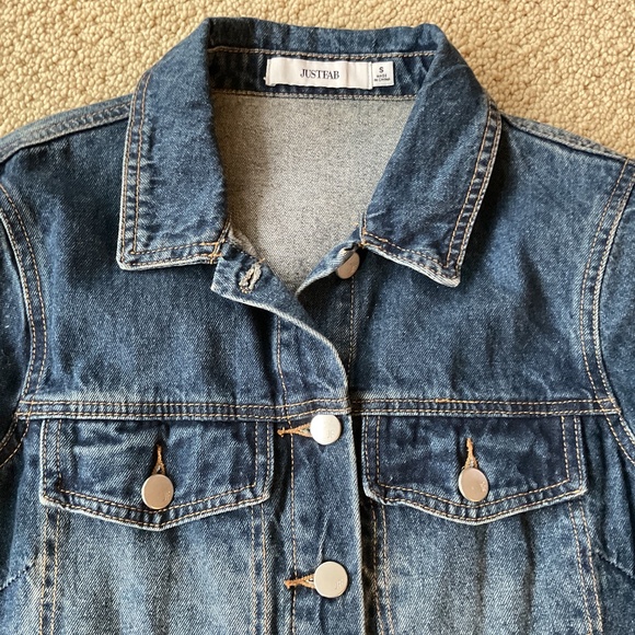 JustFab Long Sleeve Button Front Denim Dress Size Small - Picture 3 of 9